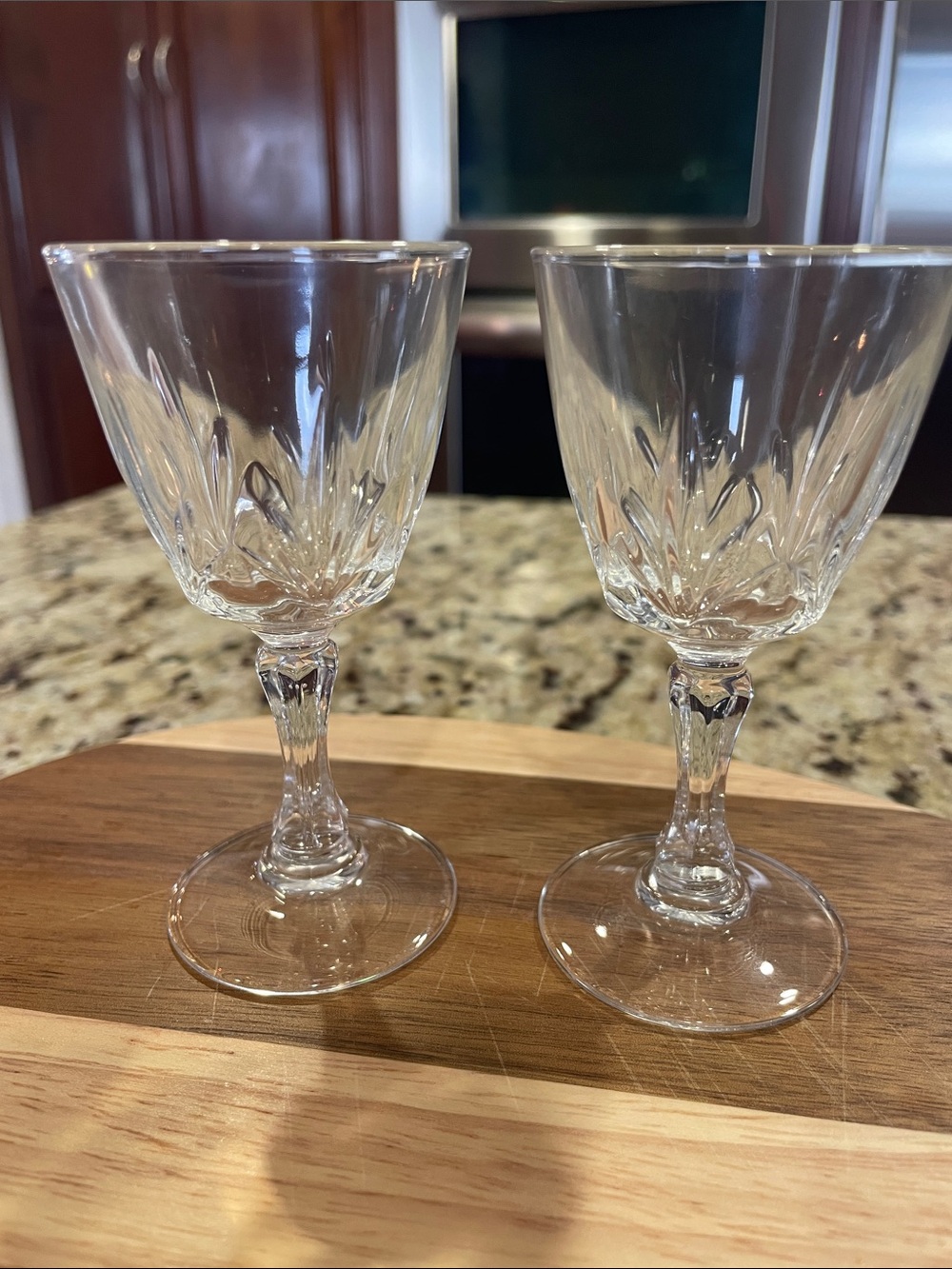 Clear Crystal Aperitif Glasses - Elegant Clear Stemware (Set of 2)